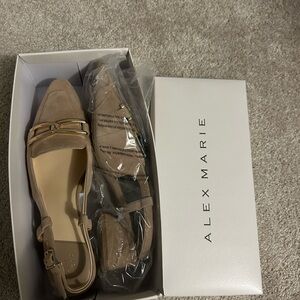 Alex Marie Women's Tan Flats with Gold Accent